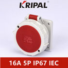 16A 5P IP67 Iec-Phasen-Inverter-Stecker und Platte angebrachter Sockel