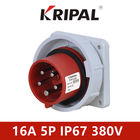 16A 380V IP67 Iec-Runde steckt industrielle Stecker fest, die Platte Rotes anbrachte