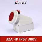 Feuchtigkeitsbeständiger Behälter 3h IP67 32A 4 Pin Plug Socket For Refrigerated