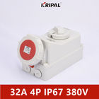 Feuchtigkeitsbeständiger Behälter 3h IP67 32A 4 Pin Plug Socket For Refrigerated